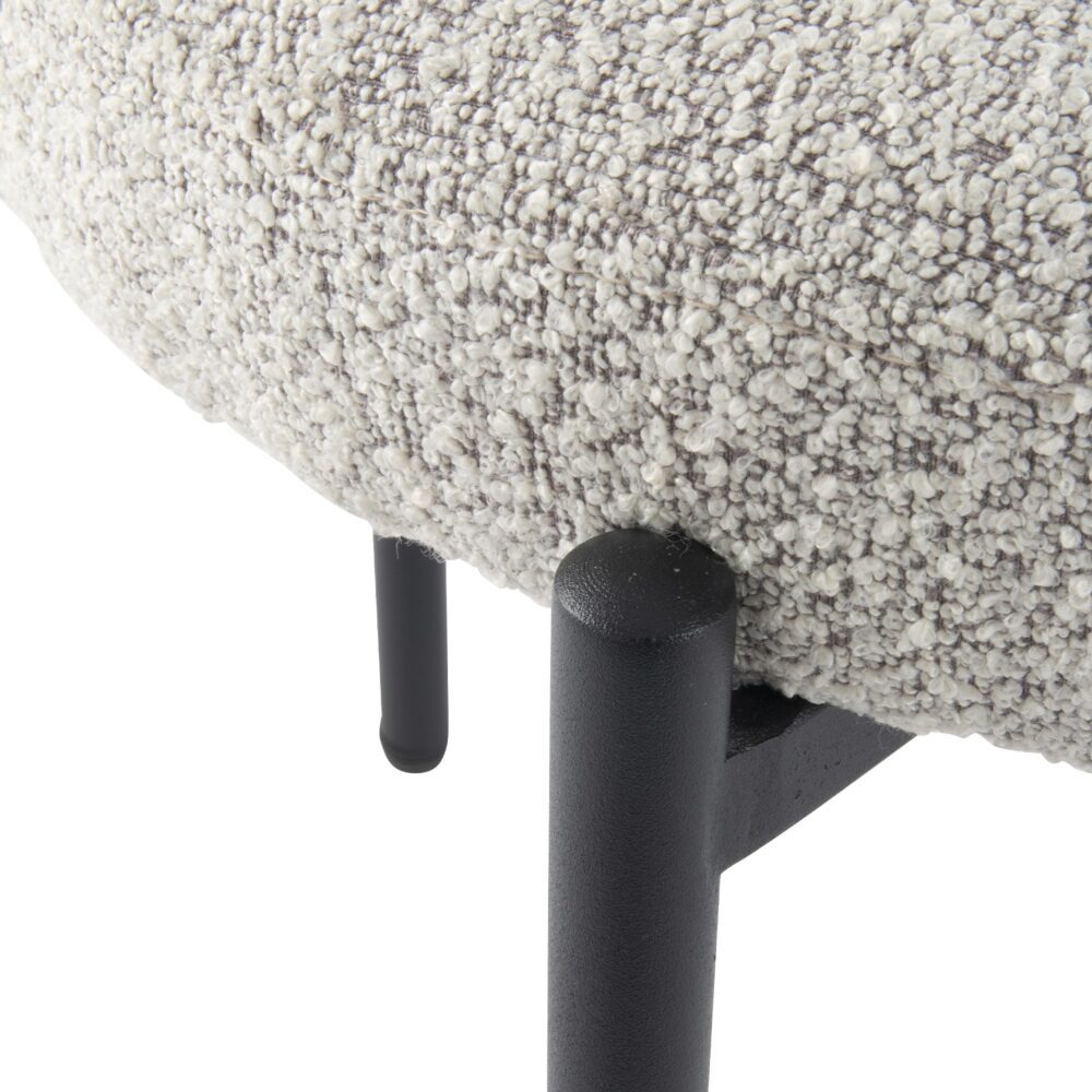 Elsa Dining Chairs Luxe Boucle Cushioned in Arctic White