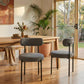 Elsa Dining Chairs Plush Boucle Cushioned in Slate Grey
