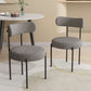 Elsa Dining Chairs Plush Boucle Cushioned in Slate Grey