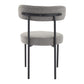 Elsa Dining Chairs Plush Boucle Cushioned in Slate Grey
