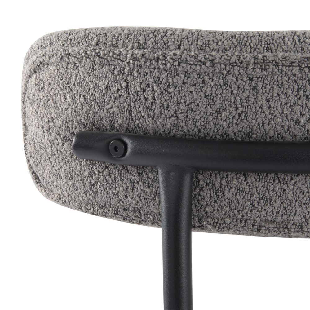 Elsa Dining Chairs Plush Boucle Cushioned in Slate Grey
