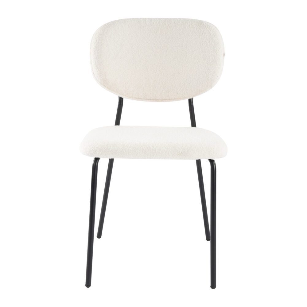 White Whisper Teddy Fabric Dining Chair Duo