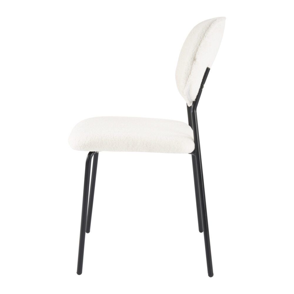 White Whisper Teddy Fabric Dining Chair Duo
