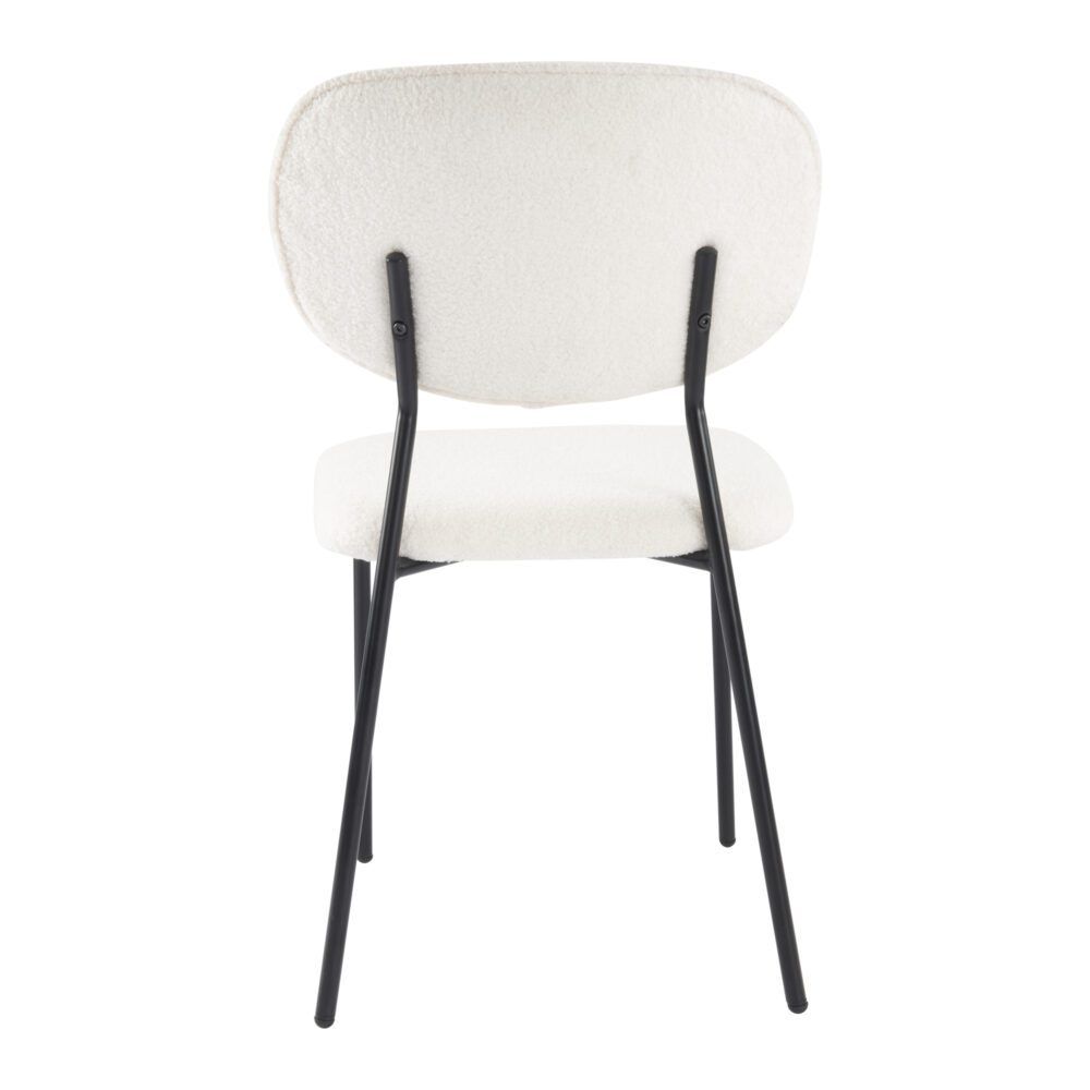 White Whisper Teddy Fabric Dining Chair Duo