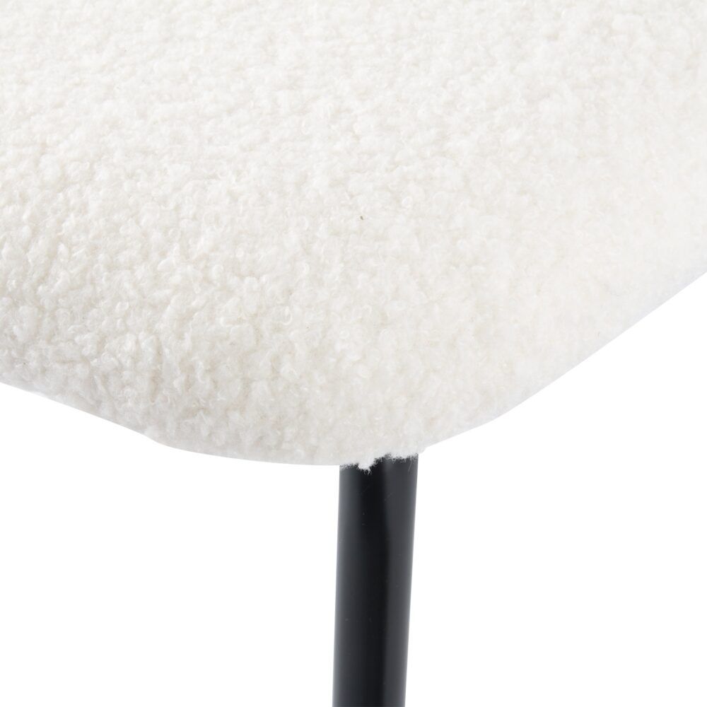 White Whisper Teddy Fabric Dining Chair Duo