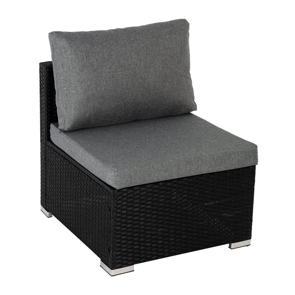 Outdoor Lounge Set Ottoman-Style - Black