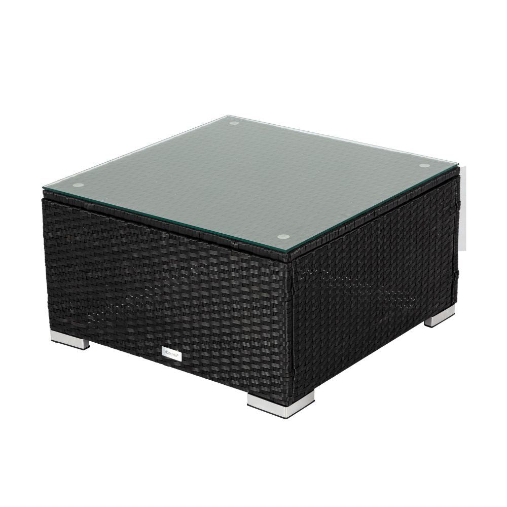 Outdoor Lounge Set Ottoman-Style - Black