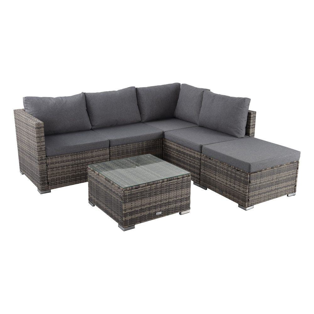 Outdoor Lounge Set Ottoman-Style - Grey
