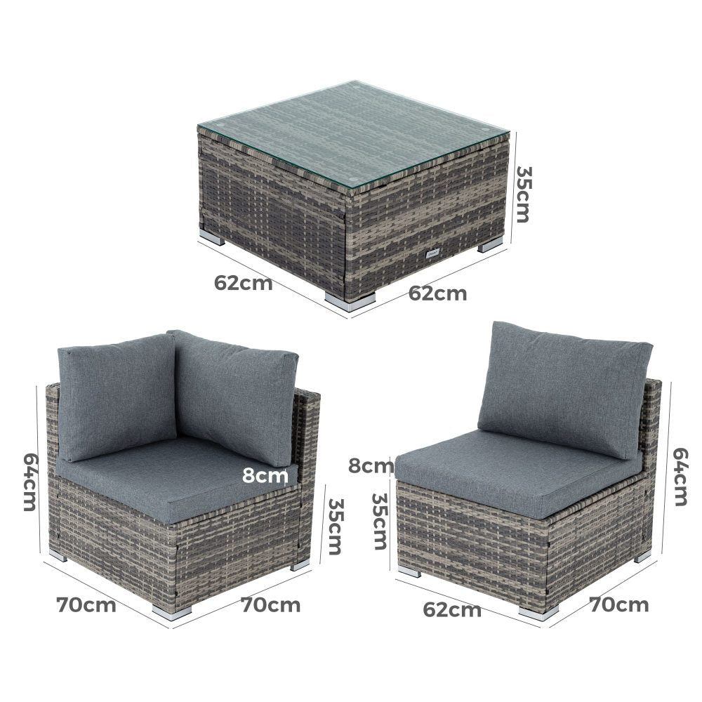 Outdoor Modular Lounge Sofa -Grey