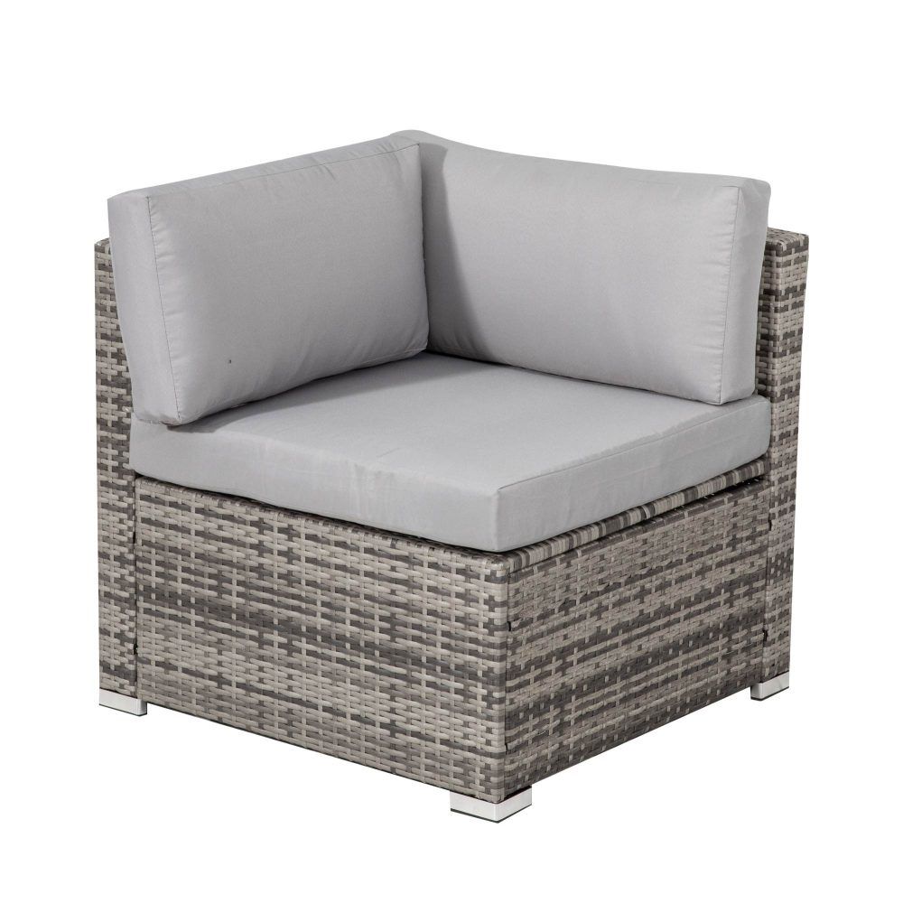 Outdoor Dining Set 8PC Wicker Table & Chairs - Grey
