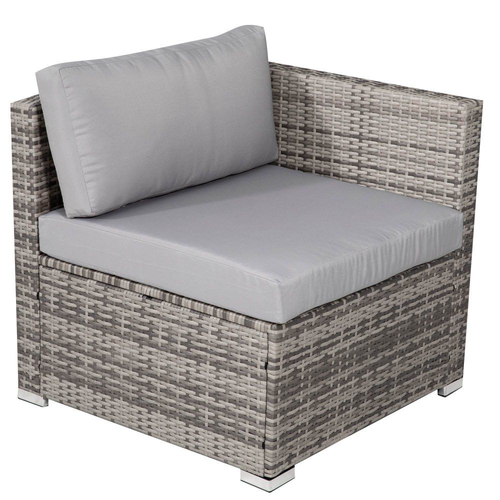 Outdoor Dining Set 8PC Wicker Table & Chairs - Grey