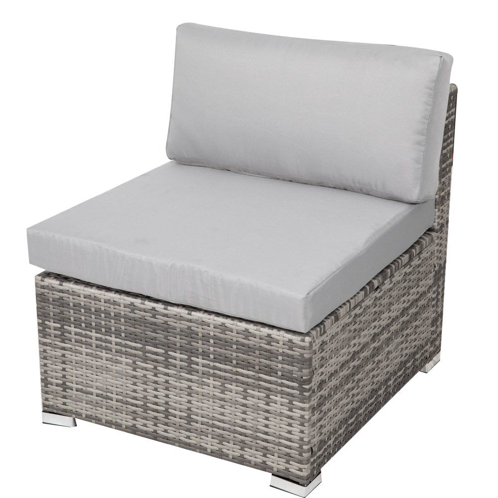Outdoor Dining Set 8PC Wicker Table & Chairs - Grey