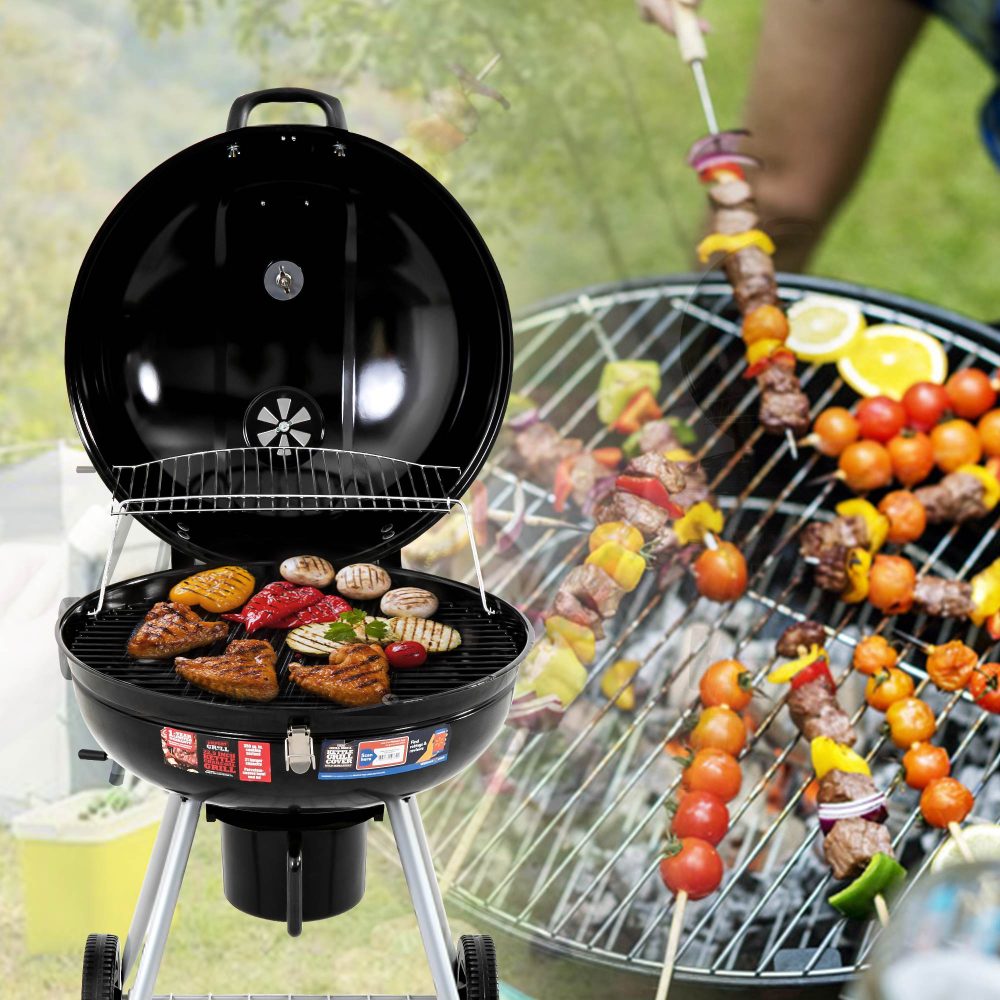 Outdoor BBQ Smoker Portable Charcoal Roaster OTF 518S BLK