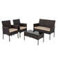 Outdoor Lounge Set 4 Seat Wicker OTF 521S BGE