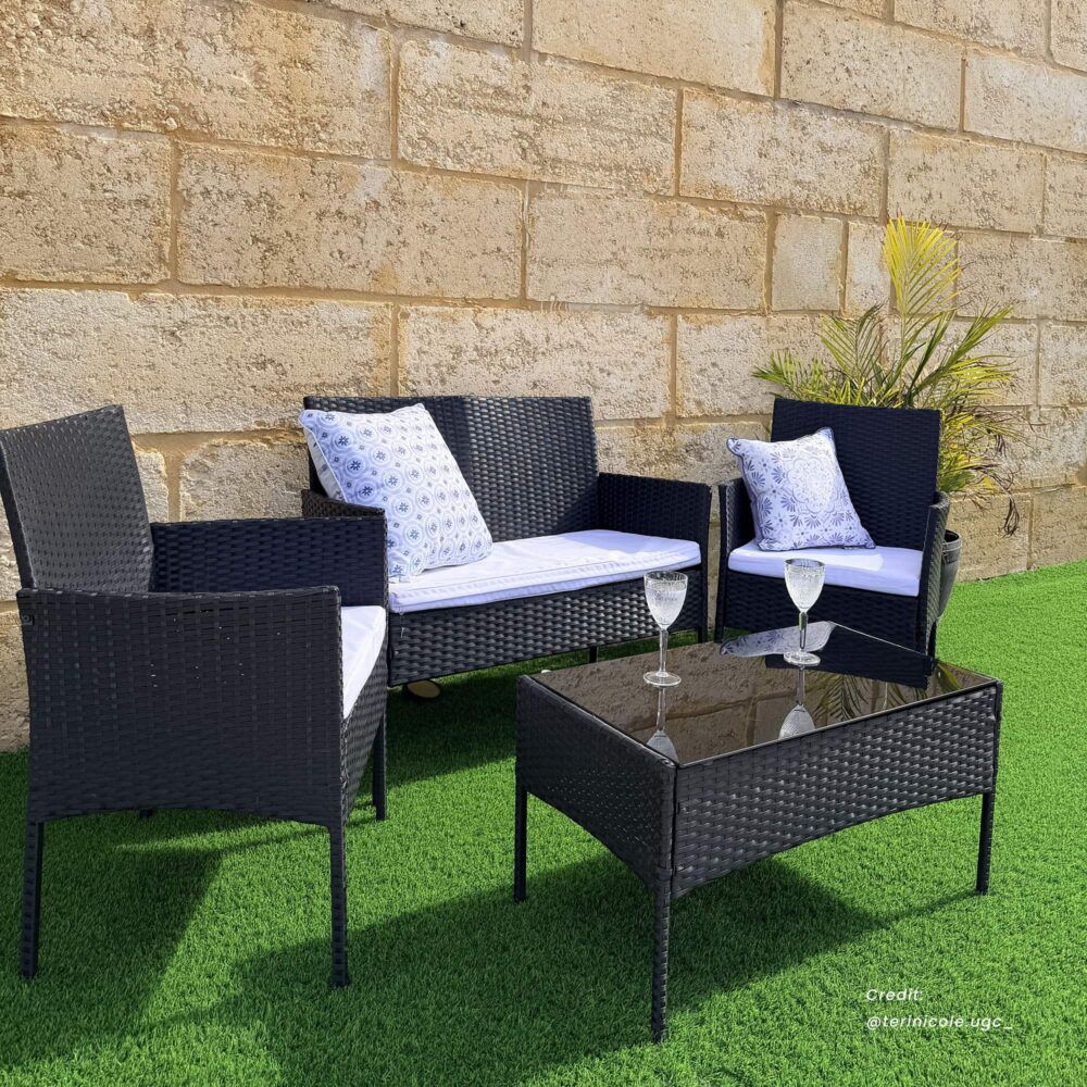 Outdoor Lounge Sofa Set 4-Seater PE Wicker - Ville