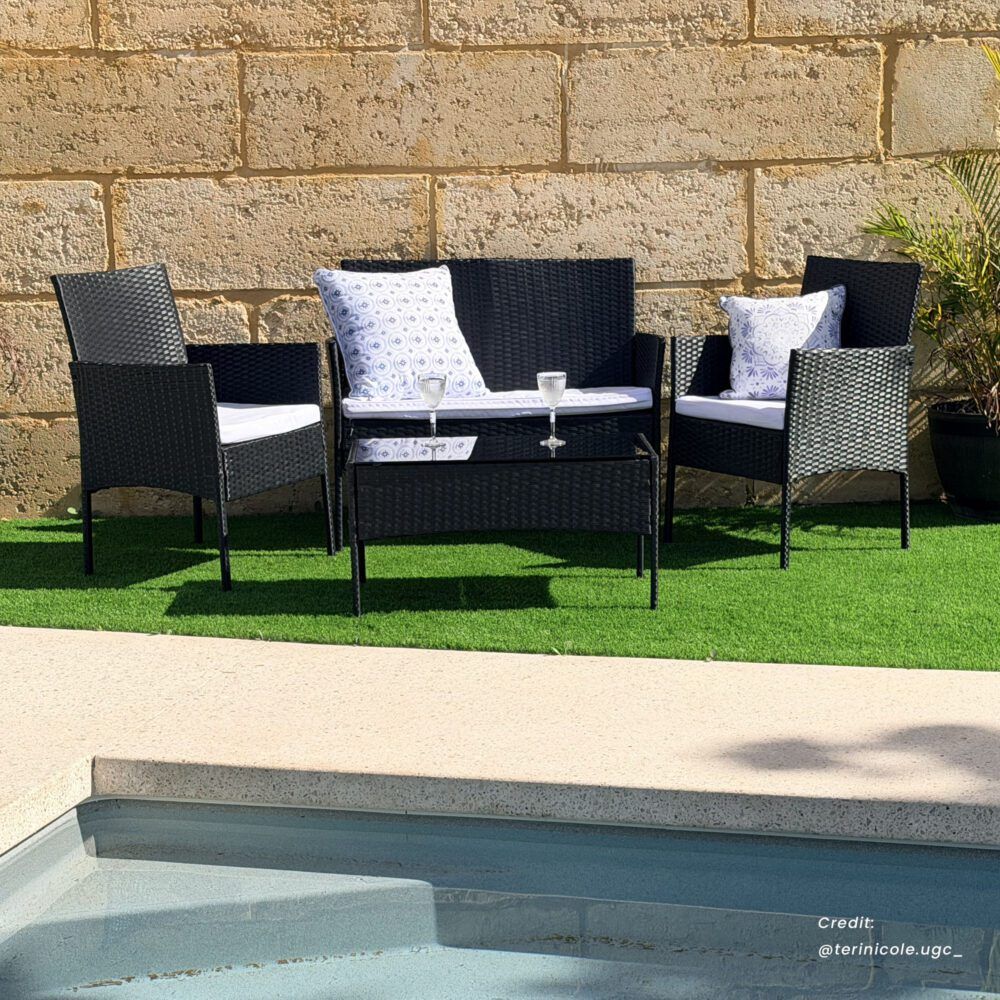 Outdoor Lounge Sofa Set 4-Seater PE Wicker - Ville
