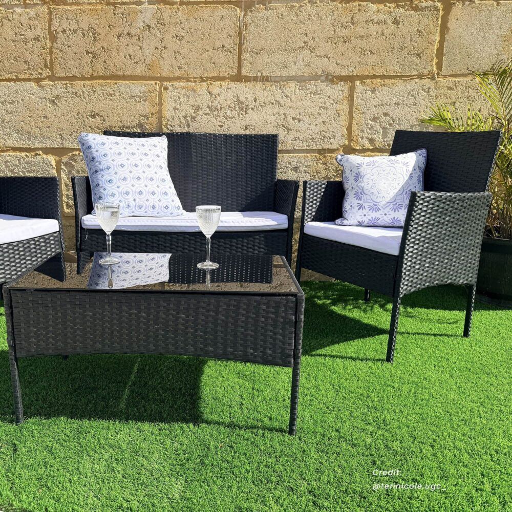 Outdoor Lounge Sofa Set 4-Seater PE Wicker - Ville