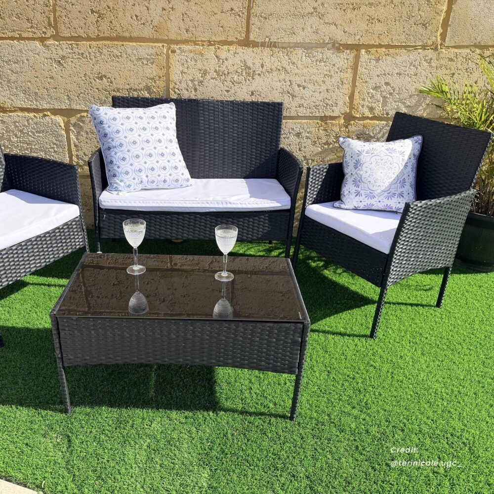 Outdoor Lounge Sofa Set 4-Seater PE Wicker - Ville
