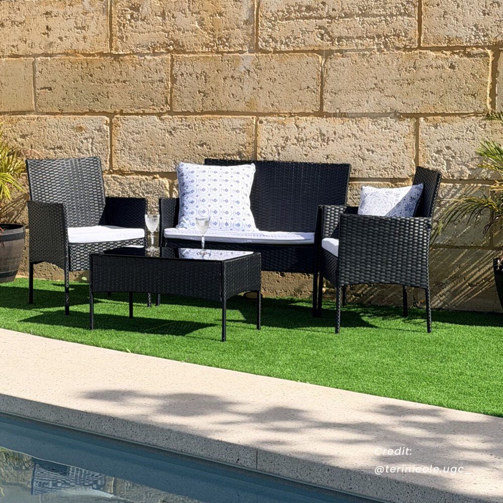 Outdoor Lounge Sofa Set 4-Seater PE Wicker - Ville