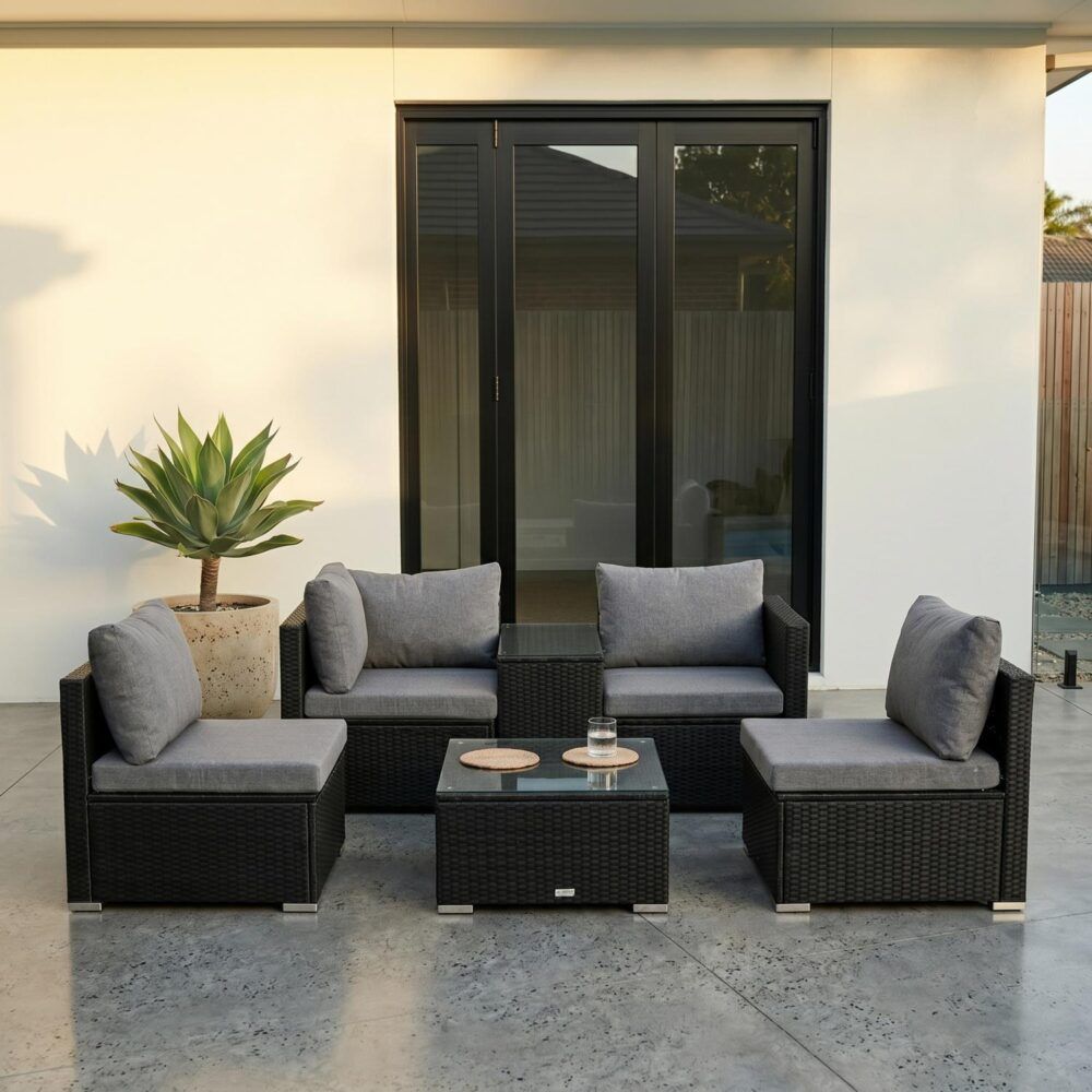 Modular Wicker Lounge Set outdoor OTF 530S BLK