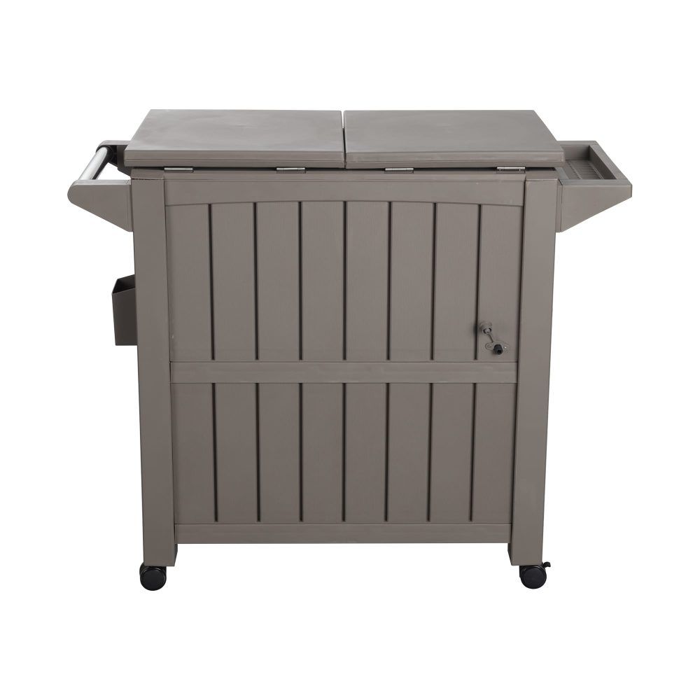 Garden Bar Serving Cart with Cooler - Taupe