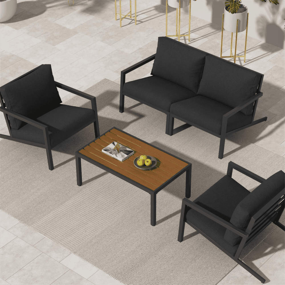 Aidan Garden Furniture Set in Slate Grey ‚Äî 5 pieces