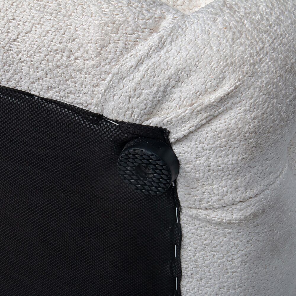Ottoman Rectangular Elsa Tufted Beach Bouclé White