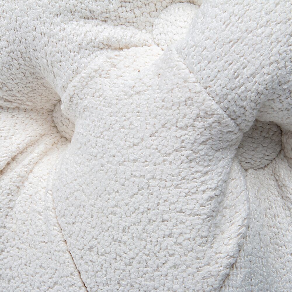 Ottoman Rectangular Elsa Tufted Beach Bouclé White