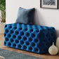 Ottoman Rectangular Elsa Navy Blue Velvet