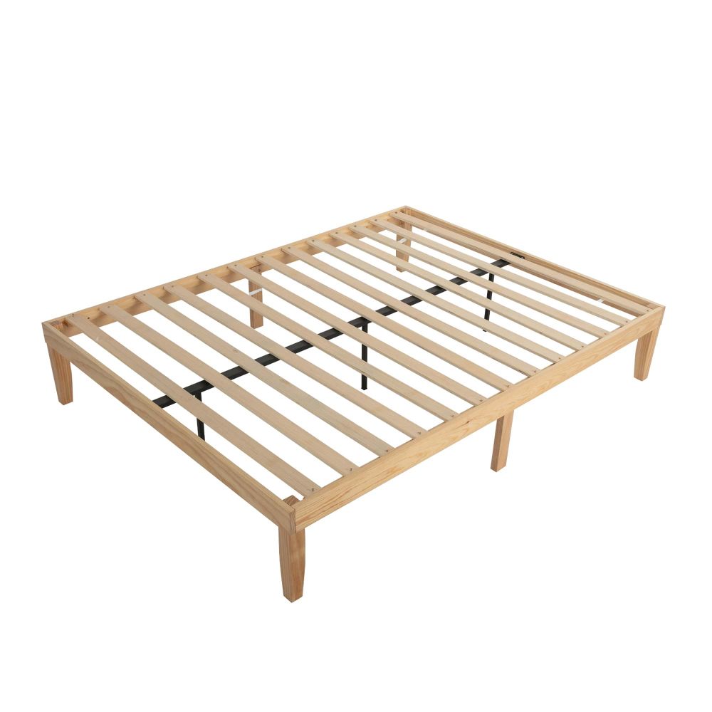 Warm Wooden Natural Bed Base Frame ‚Äì Double