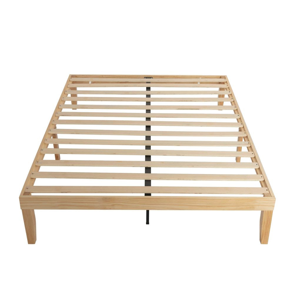 Warm Wooden Natural Bed Base Frame ‚Äì Double