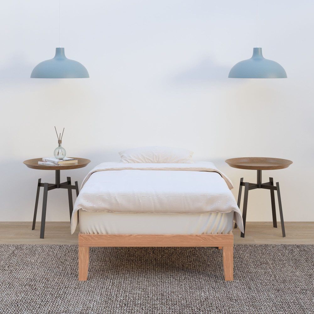 Wooden Bed Base Frame King Single Size Warm Natural