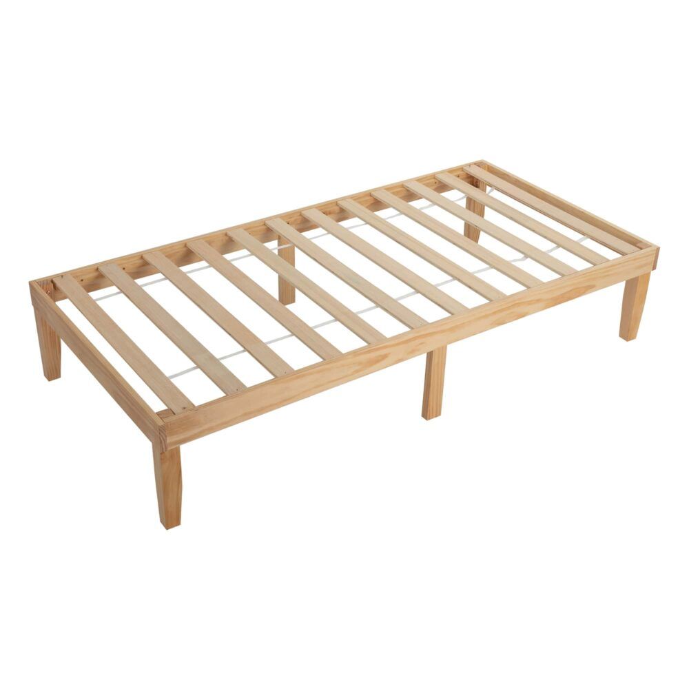 Wooden Bed Base Frame King Single Size Warm Natural