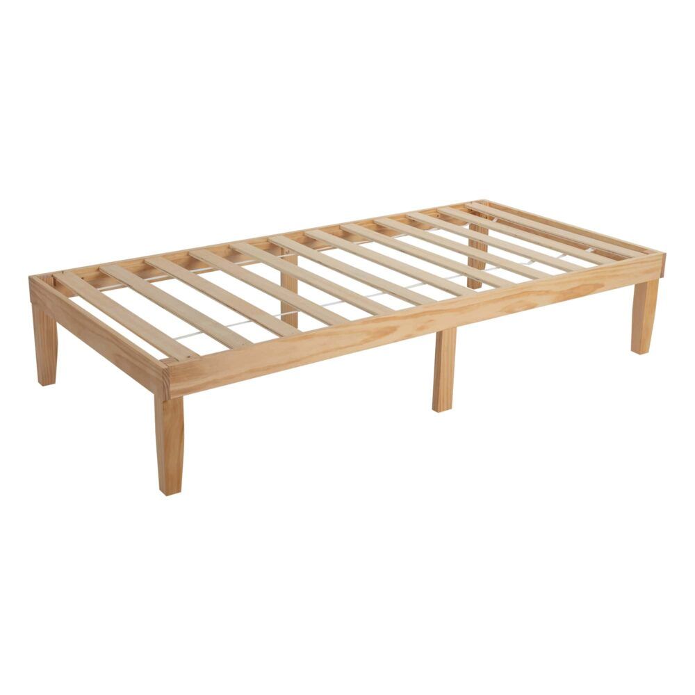 Wooden Bed Base Frame King Single Size Warm Natural
