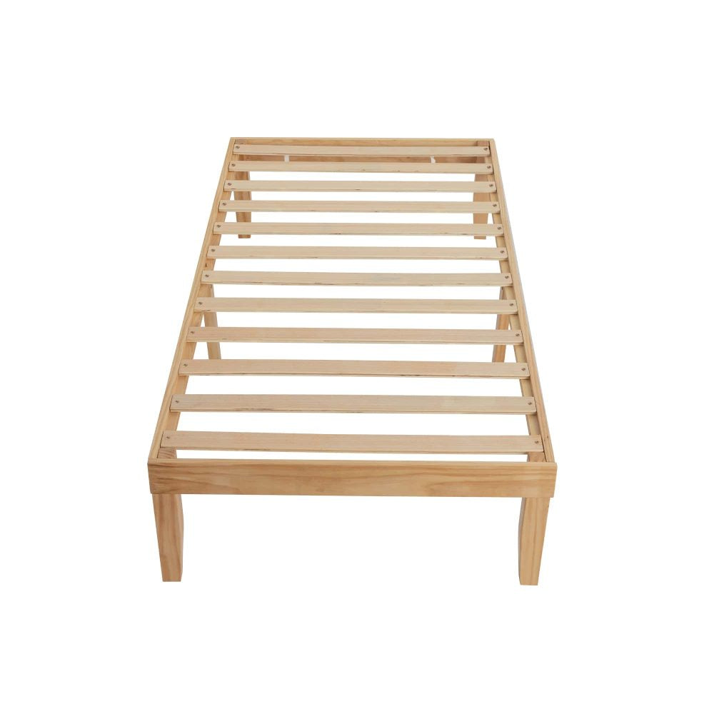 Single Size Warm Wooden Natural Bed Base Frame ‚Äì King Single