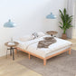 Wooden Bed Base Frame Queen Size Warm Natural