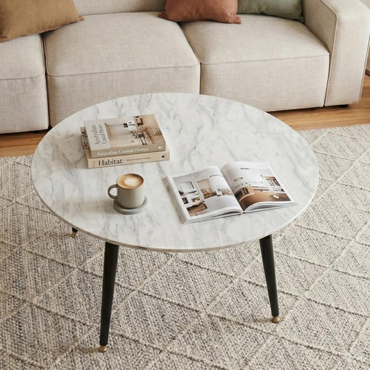 Coffee Table Minimalist Marble Effect Round