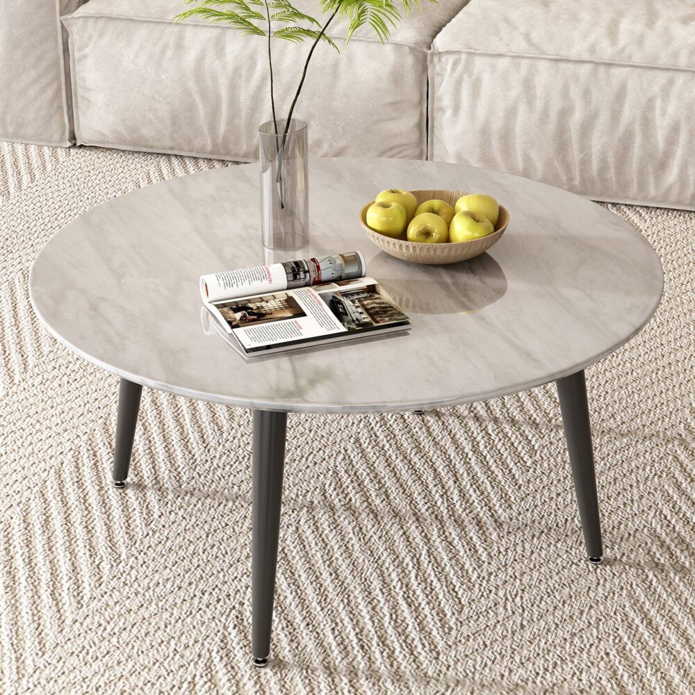 Coffee Table Minimalist Marble Effect Round