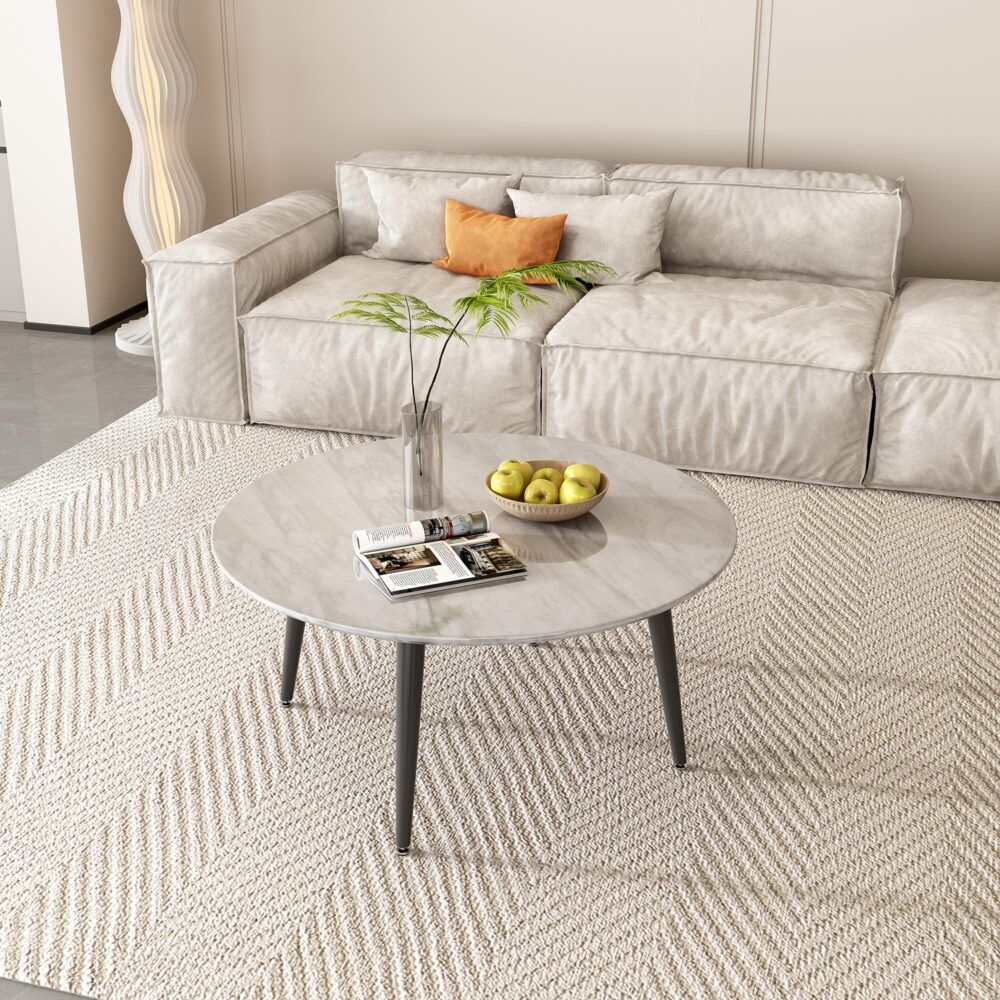 Coffee Table Minimalist Marble Effect Round