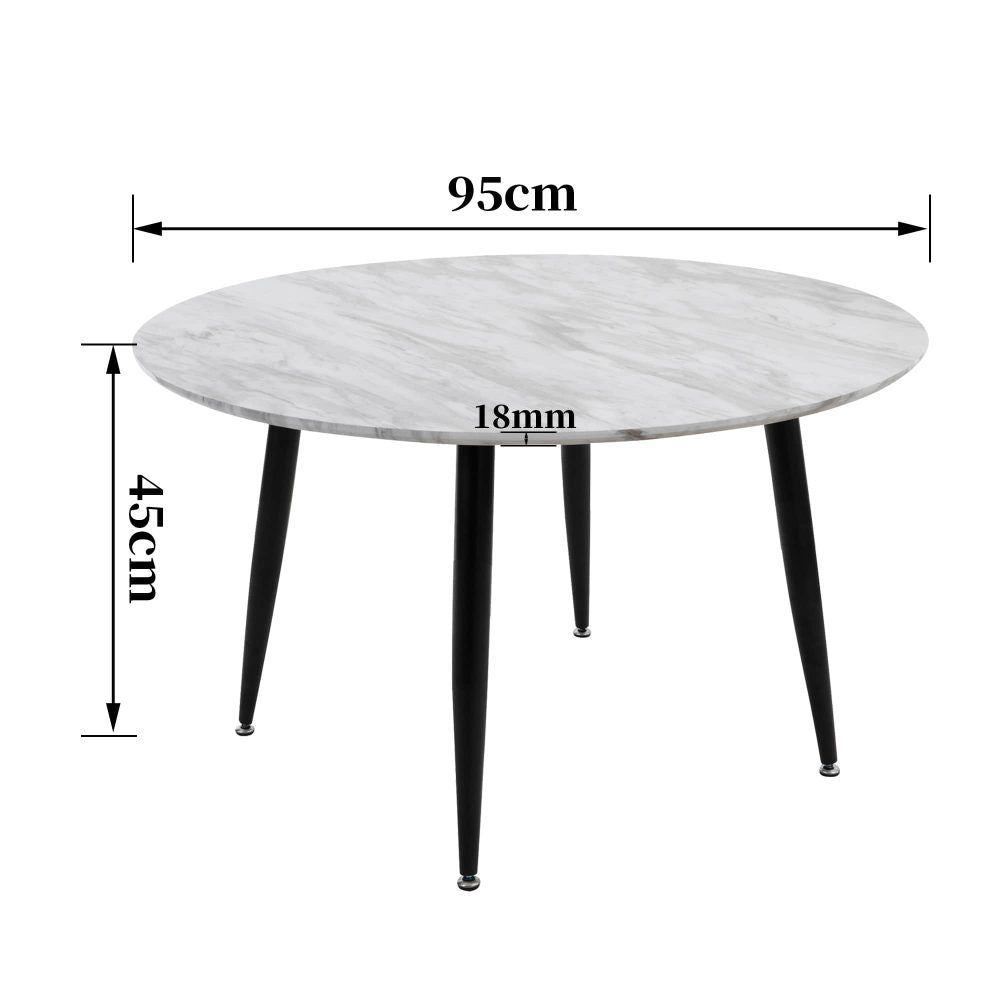 Coffee Table Minimalist Marble Effect Round