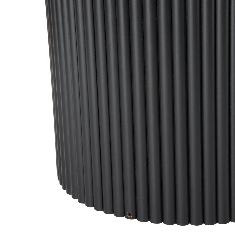 Coffee Table Luxe Black Ribbed Texture Wooden