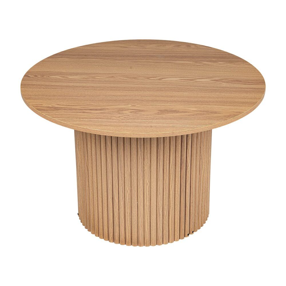 Coffee Table Luxe Ribbed Round Wooden