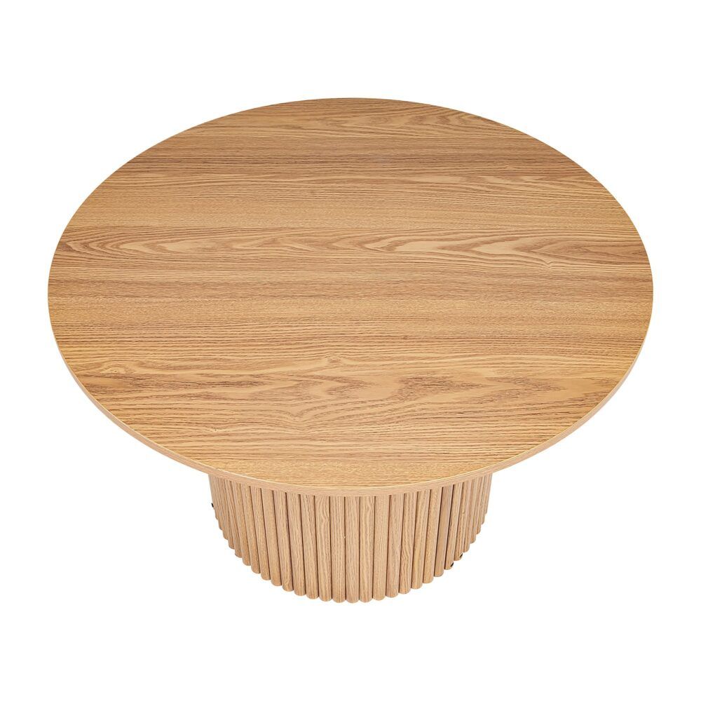 Coffee Table Luxe Ribbed Round Wooden