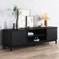 Entertainment Unit 160cm - Ribbed Black Media Console