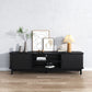 Entertainment Unit 160cm - Ribbed Black Media Console