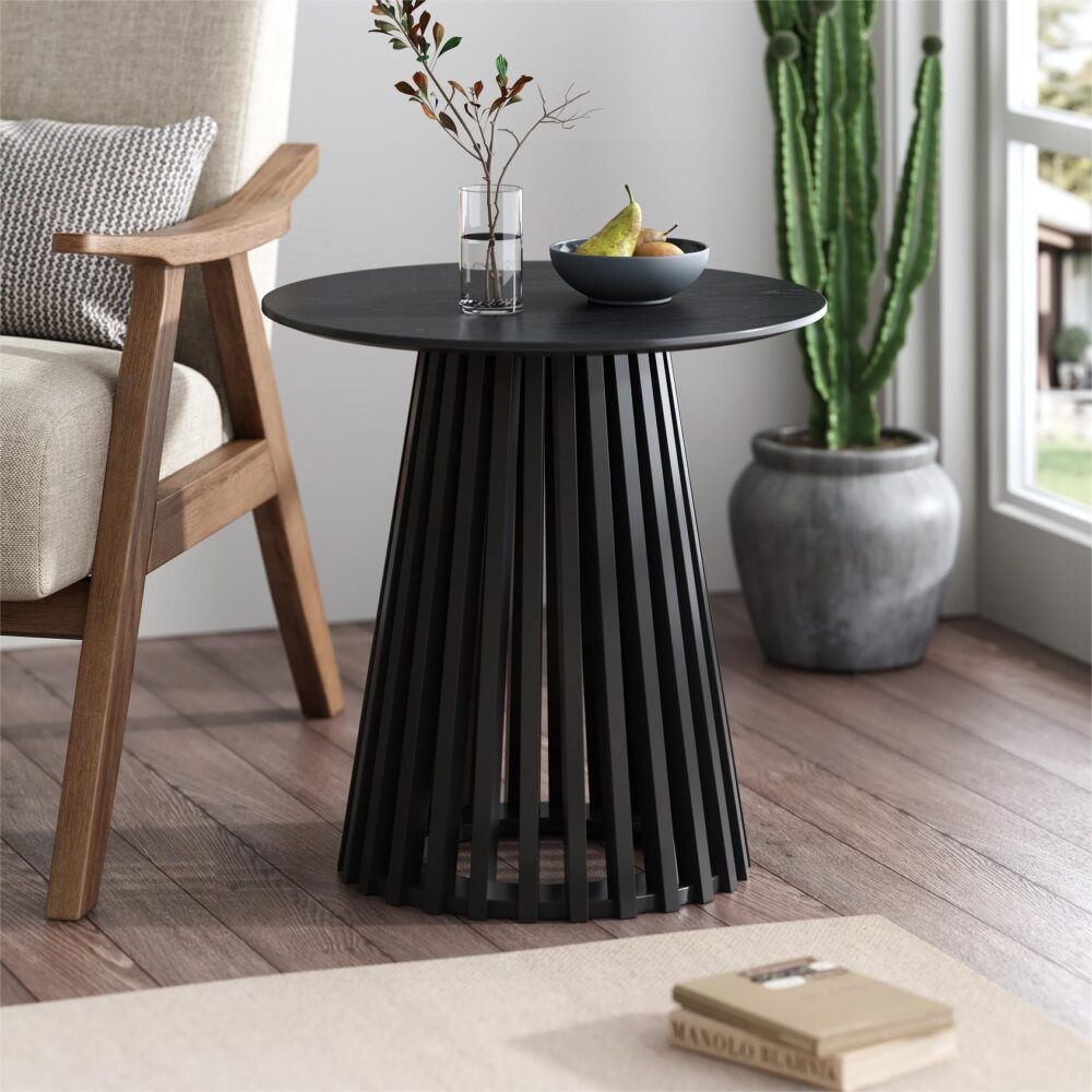 Palmer Charcoal Chic Side Table - Contemporary Style