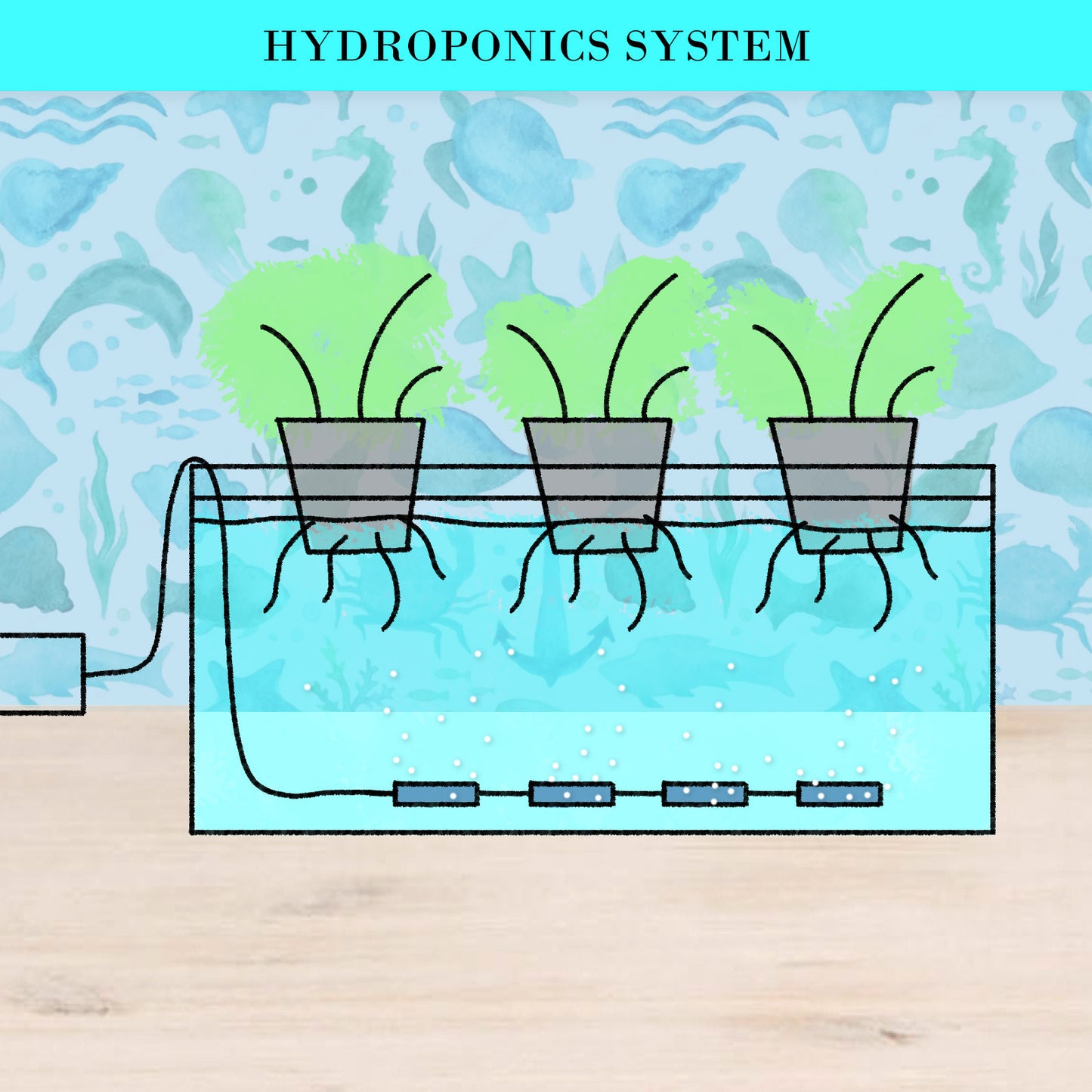 Aquarium Air Pump Oxygen Hydroponic 4 Outlet 670L/H 8W - White