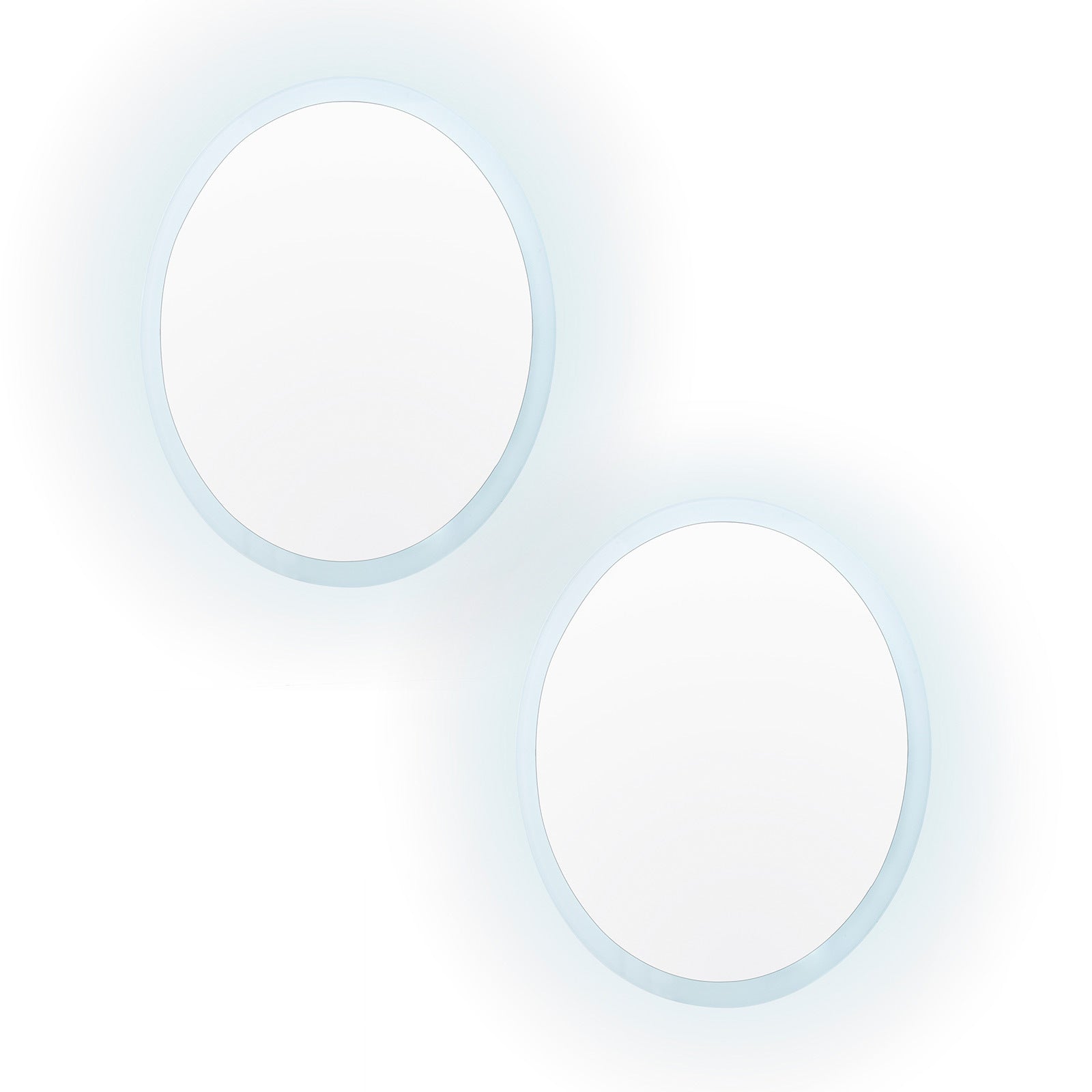 2 Set LED Wall Mirror Round Anti-Fog Bathroom 50cm