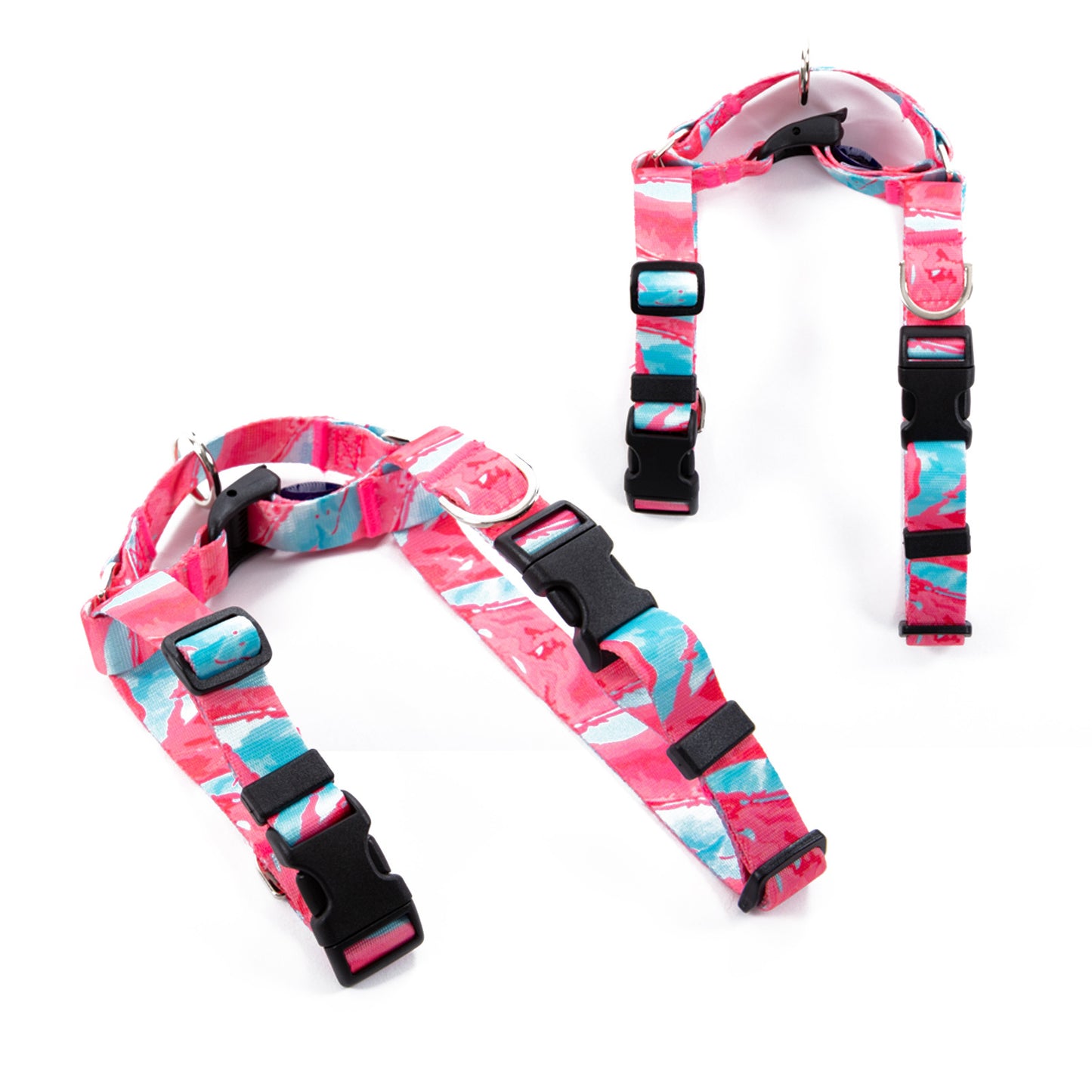 Dog Harness Double-Lined Straps Adjustable L - Marble Pink