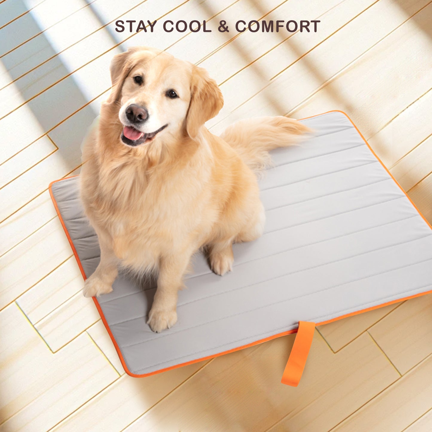 Pet Cooling Mat Dog Non-Slip Travel Roll-Up Cool Pad Bed Outdoor L - Blue